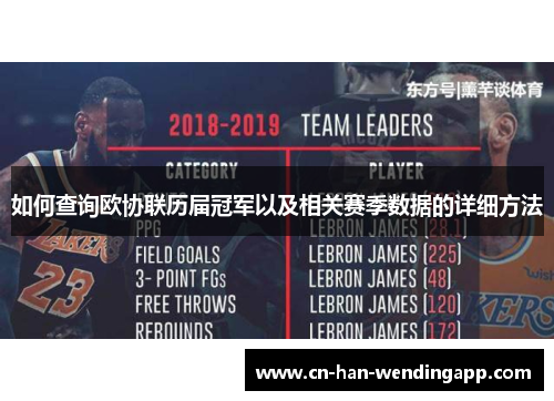 如何查询欧协联历届冠军以及相关赛季数据的详细方法