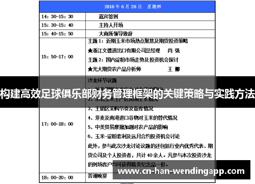 构建高效足球俱乐部财务管理框架的关键策略与实践方法 构建高效足球俱乐部财务管理框架的关键策略与实践方法
